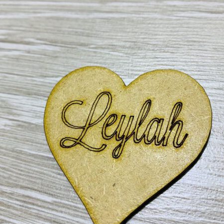 Heart with Name etched 3cm