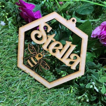 Personalised Bee Hexagon Bauble