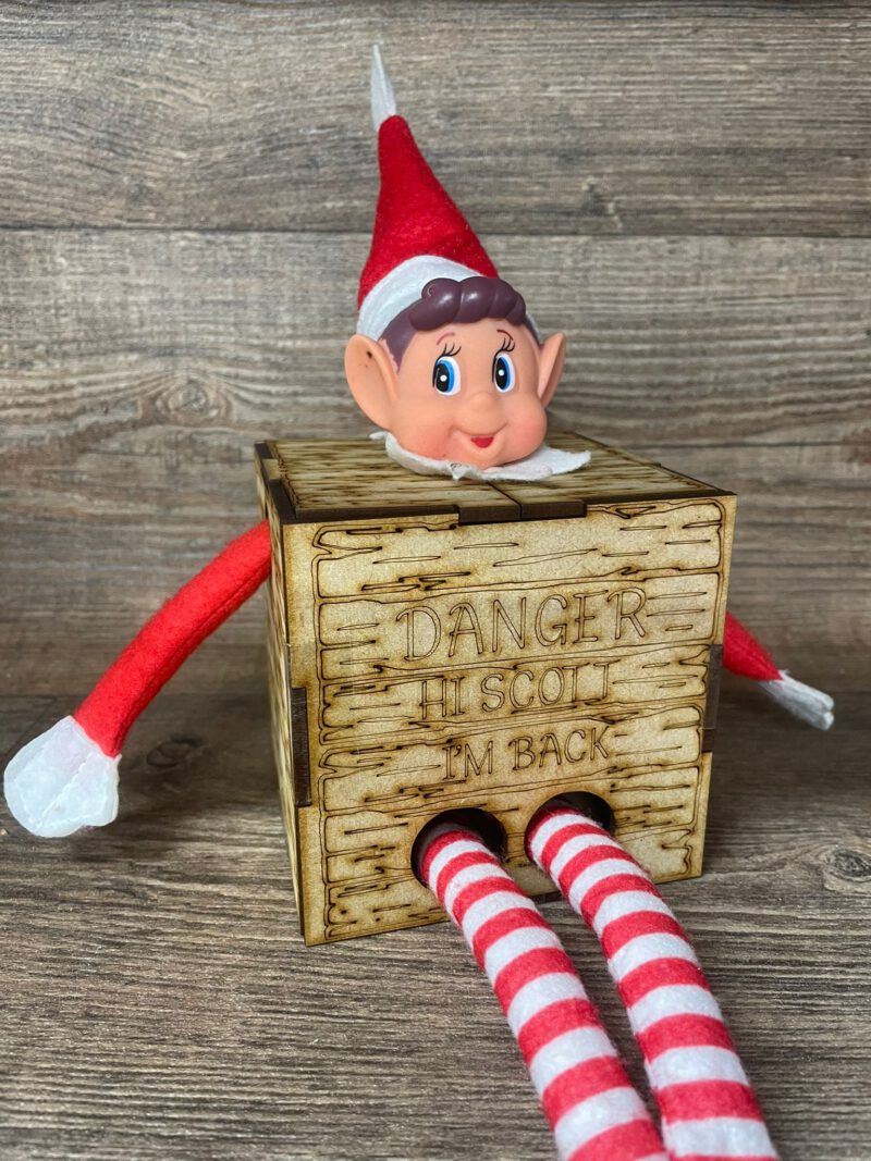 Stackable Boxes Elf Elf in a Box - Manchester Laser Cuts