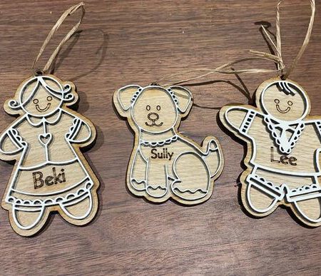 Personalised Layered Gingerbread decorations