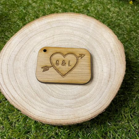Heart Initial Keyring