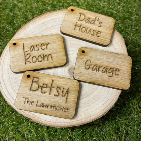 Oak Labeled Keyrings