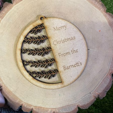 Leaf Detail Personalised Bauble