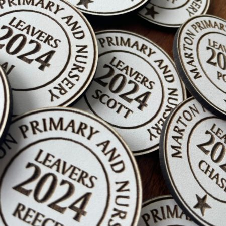 White Personalised Leavers Token