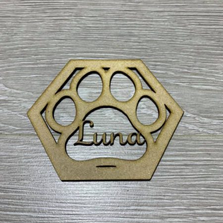 Personalised Paw Shaped Hexagon