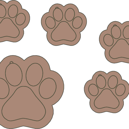 Family Paw Keyring