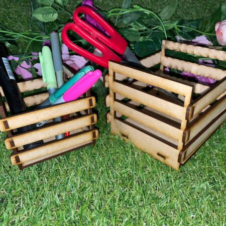 8cm crate style pencil pot