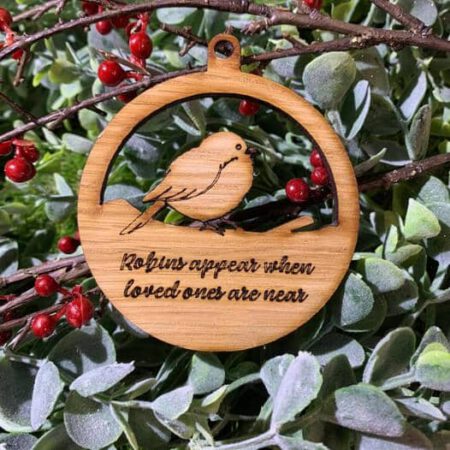 Robins Appear Oak bauble
