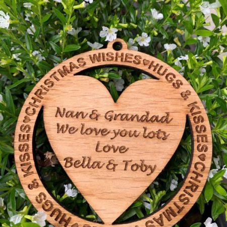 Personalised Oak Round Bauble
