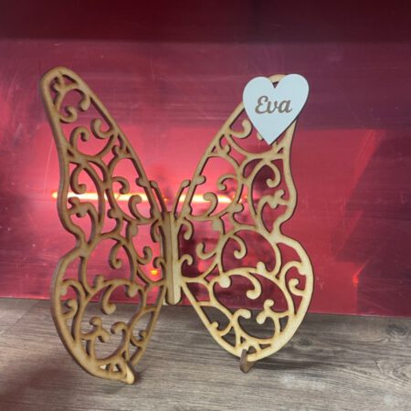 3d Butterfly with name heart