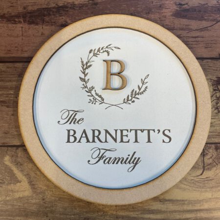 White Initial Surname Sign