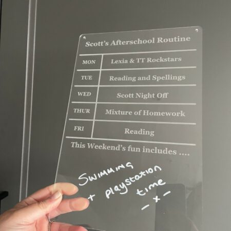 Acrylic Weekly Routine Board