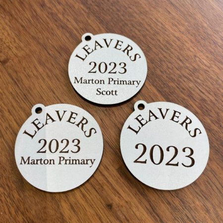 White Personalised Leavers Keyrings