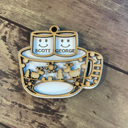 Personalised Marshmallow In Cup Hanger