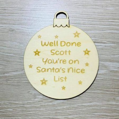 Santa Nice list Bauble