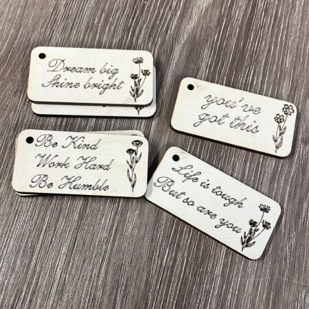 White Quote Keyrings
