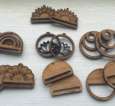 Wooden Earrings for macrame