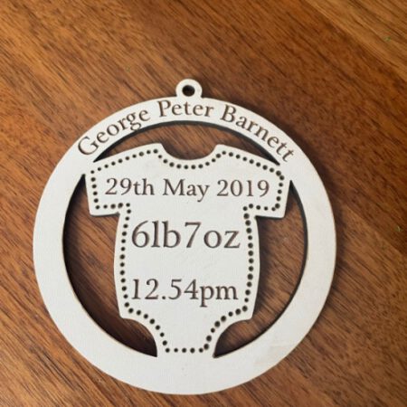 Personalised White New Baby Hanger