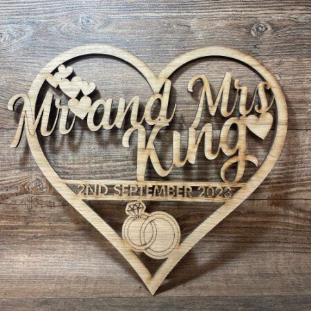 Oak Personalised Heart