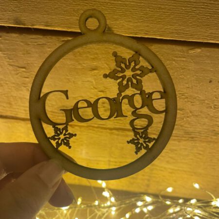 Personalised Bauble with Snowflakes