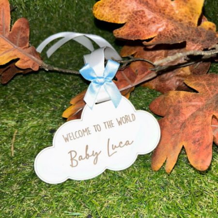 White Personalised Cloud Hanger