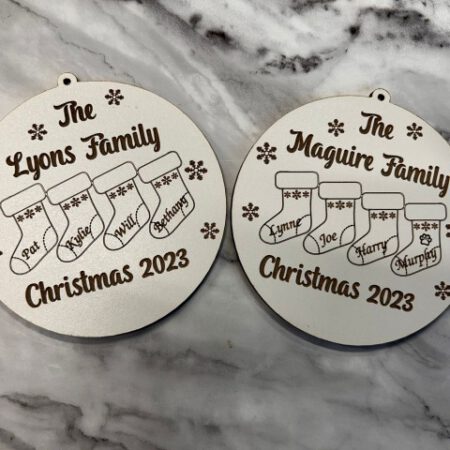 Personalised stockings bauble