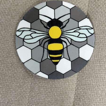 Printed Grey Bee Coaster