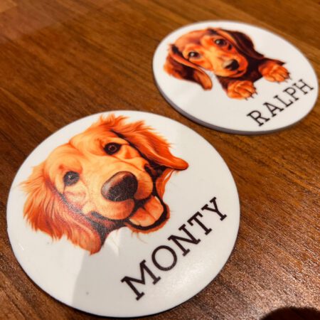 Printed Personalised Dog Coaster/Hanger