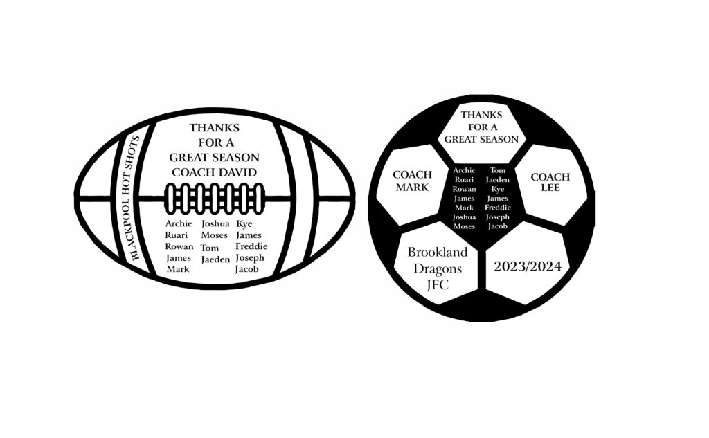 Football / Rugby Thank you sign - Manchester Laser Cuts