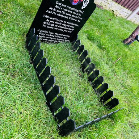 Acrylic Memorial Personalised Headstone with Fencing