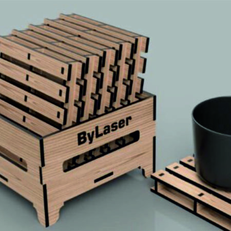 Pallet Coaster set with Holder