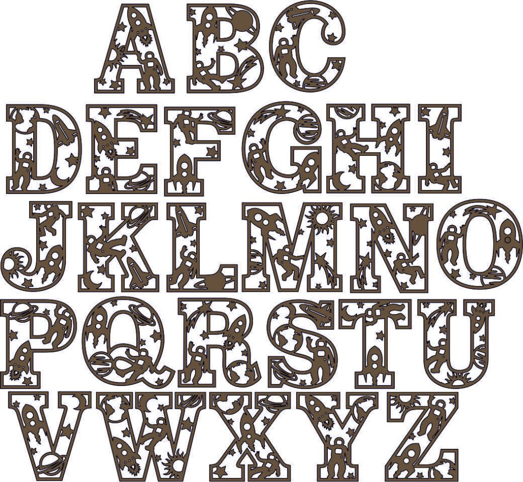 Space Themed Layered Letters - Manchester Laser Cuts