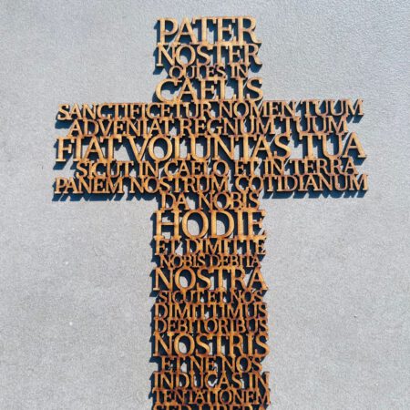 The Lords Prayer Cross in Latin