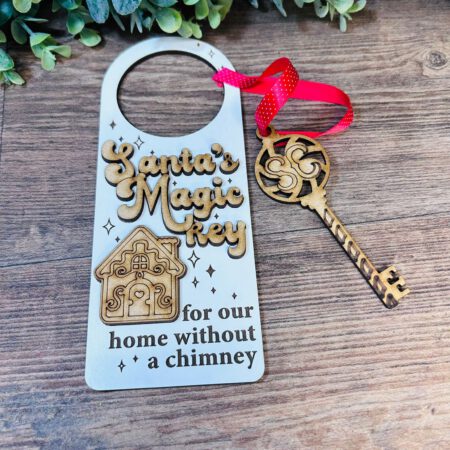 Sleigh Magic Key Door Sign