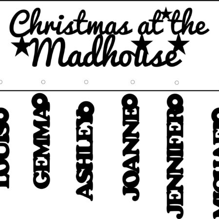 Christmas Sign With Hanging Names