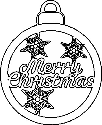 Large Merry Christmas Snowflake Bauble