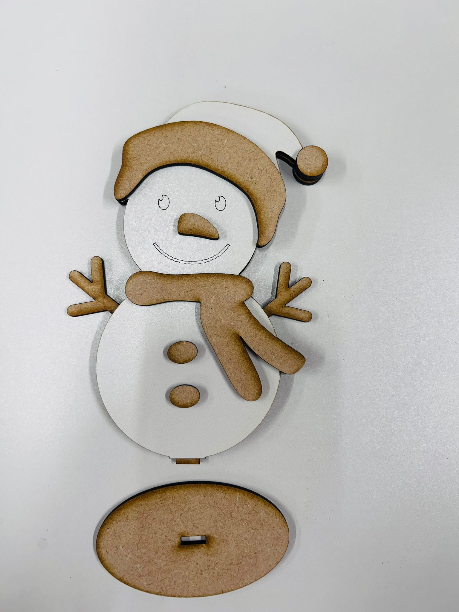 Layered Snowman on stand