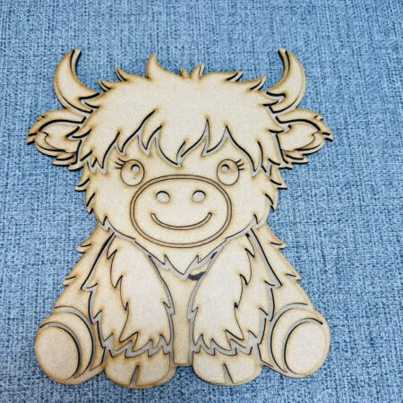 20cm layered Highland Cow with Stand