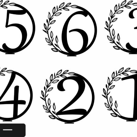 Floral Circle Wedding Numbers