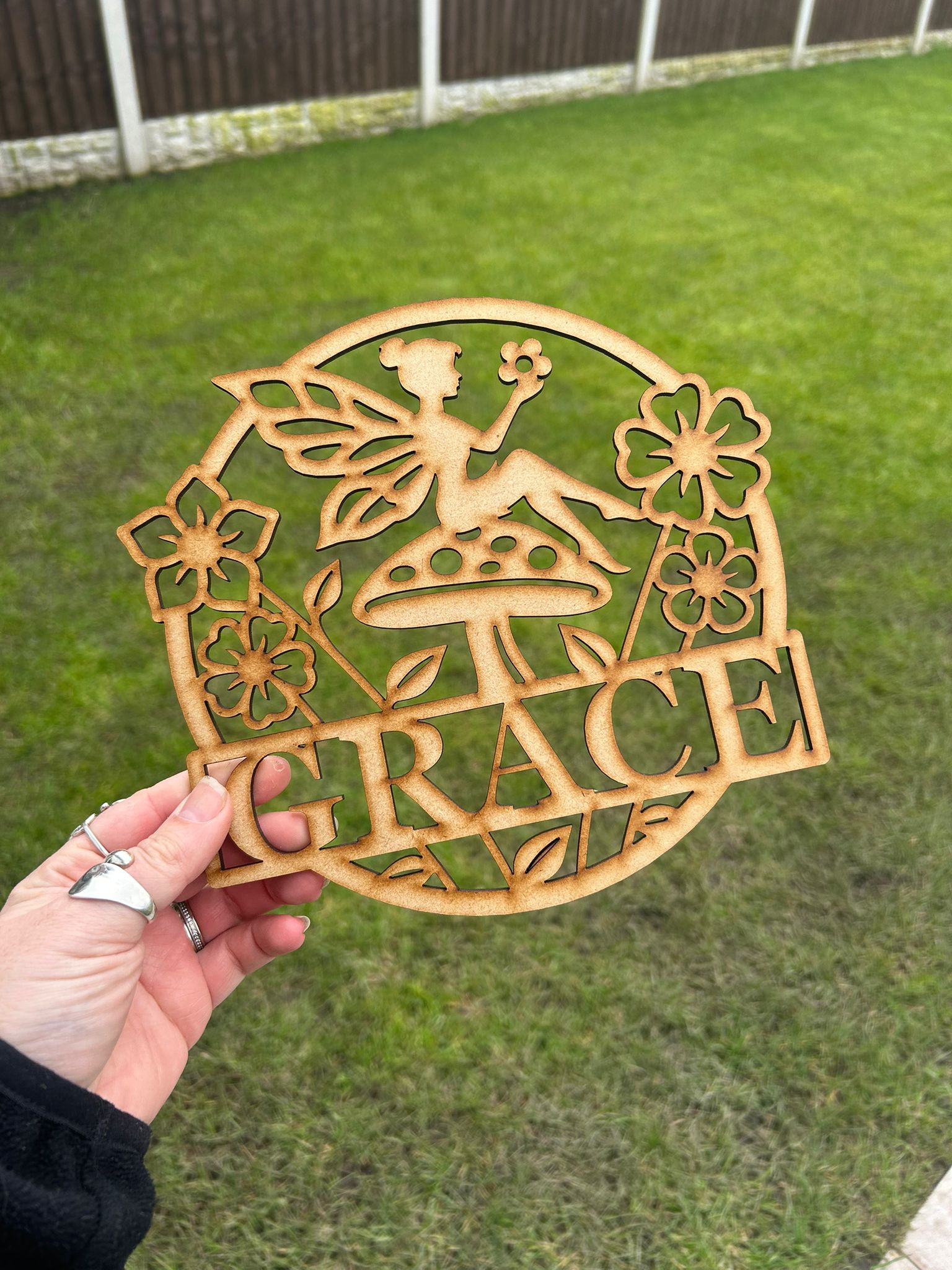 Personalised Fairy on Mushroom Hoop