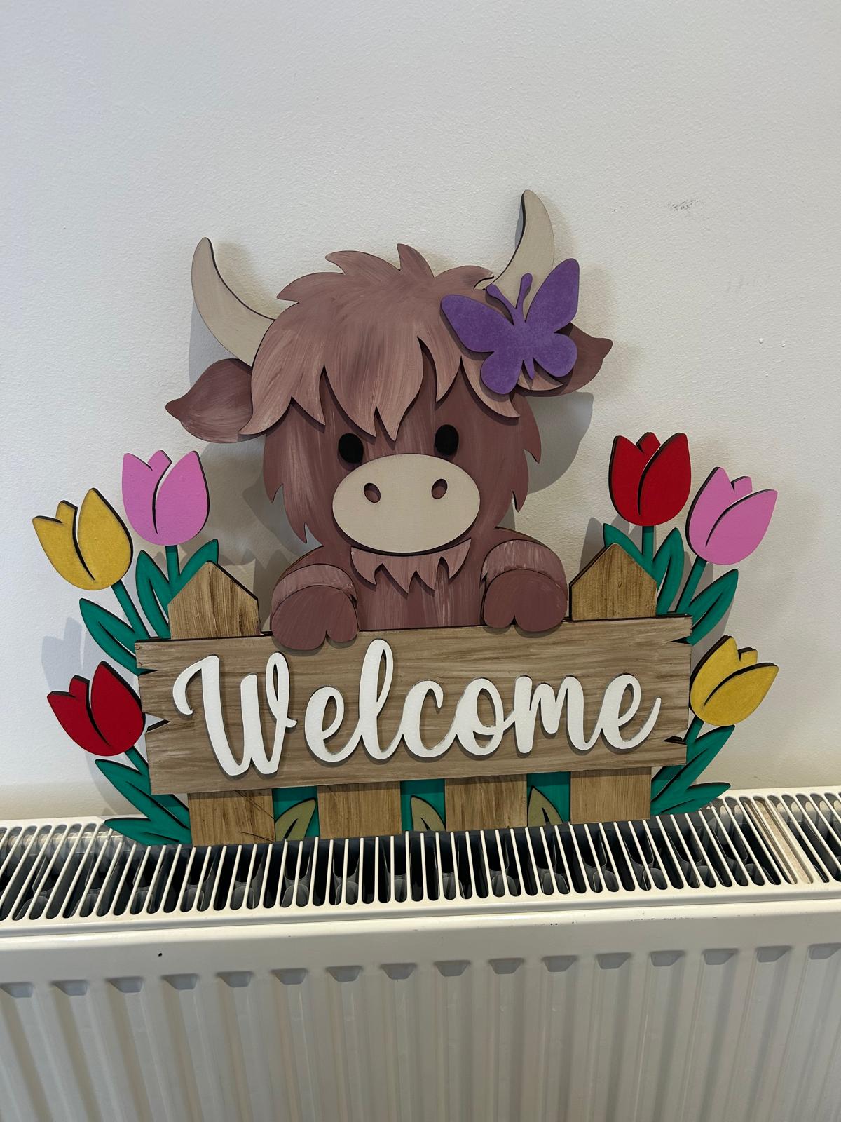 Layered Personalised Highland Cow