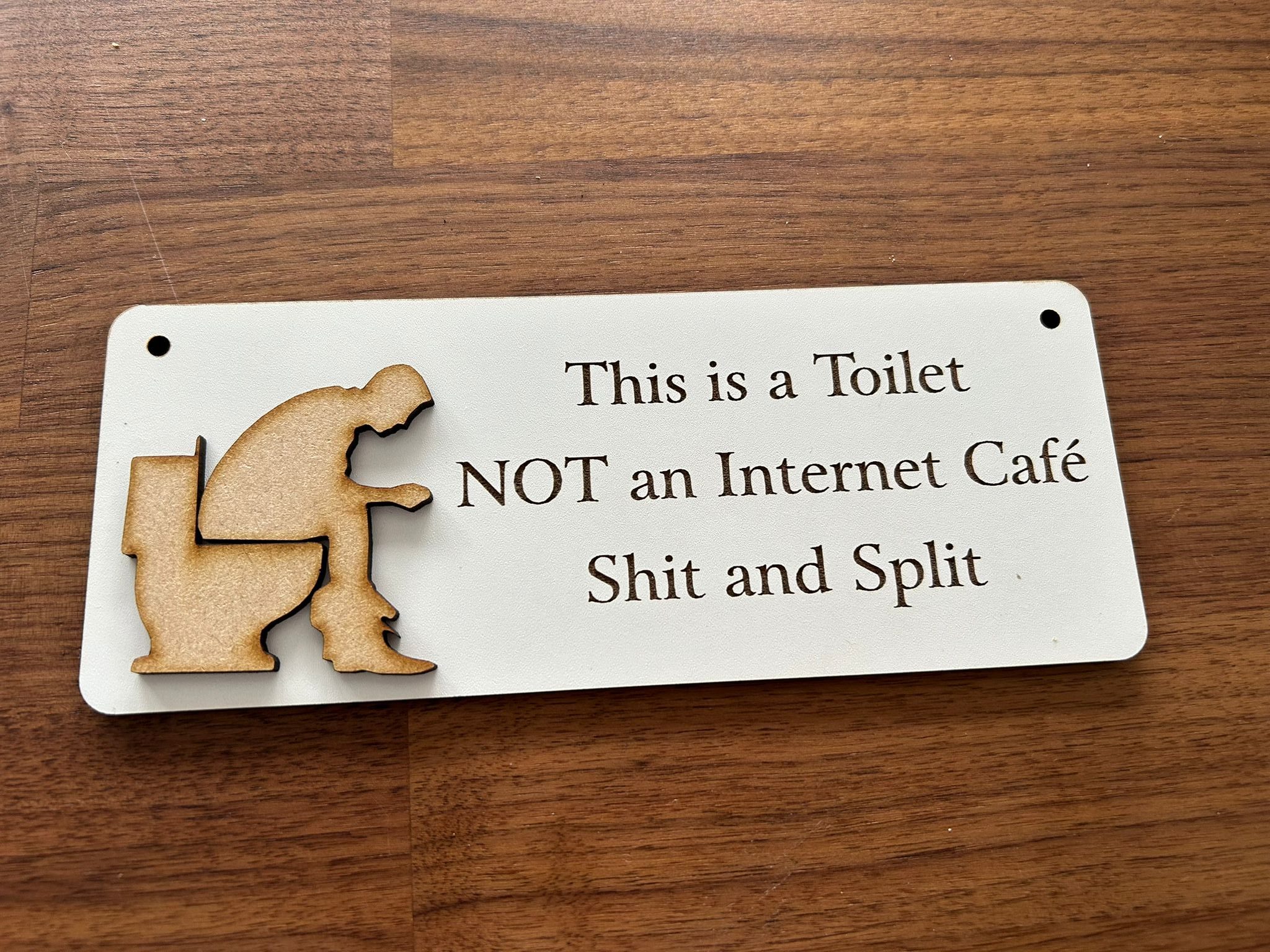 White Worded Plaque