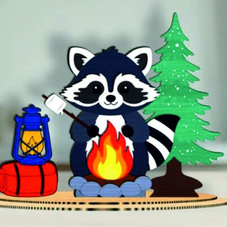 Cute Camping Raccoon