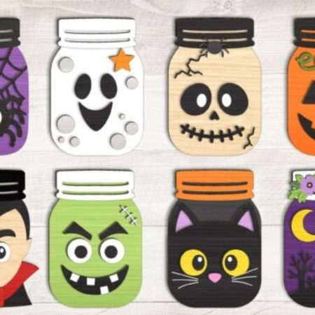 Personalised Halloween Mason Jars