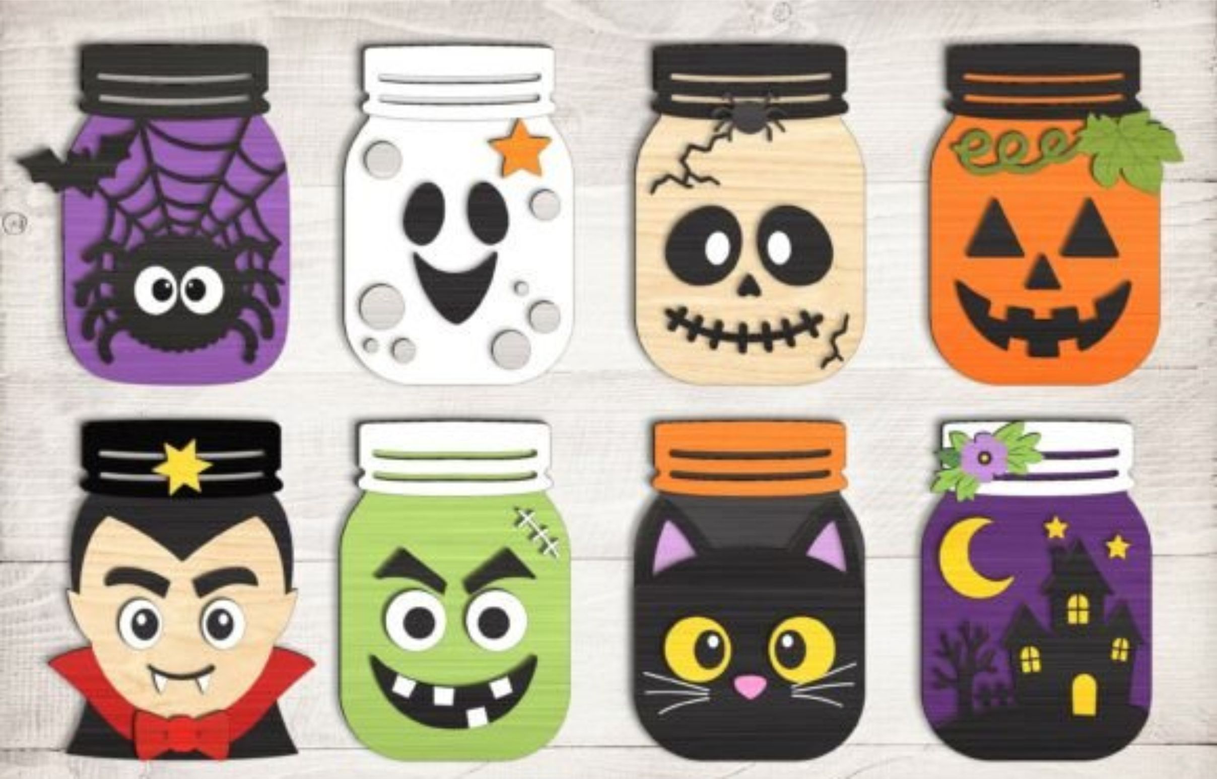 Personalised Halloween Mason Jars