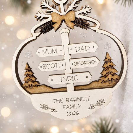 Personalised Family Signpost Bauble