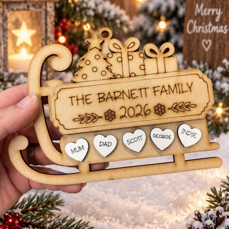 Personalised Sled Family Hanger