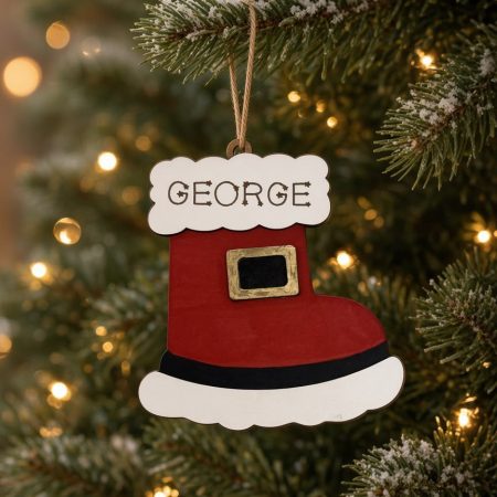 Personalised Santa Boot Bauble